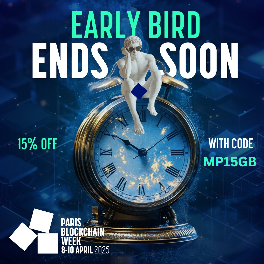 🚀 Final Call: Early Bird Ends Soon! 🚀

Don’t miss your shot at Paris Blockchain Week 2025 at the best price! 

🔹 Early Bird pricing ends January 31, 2025
🔹 Meet global blockchain leaders &amp; innovators
🔹 Be part of one of 2025’s biggest crypto events
💥 Bonus: Use this code