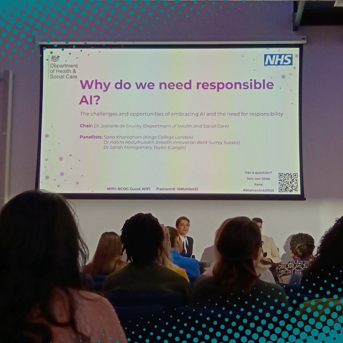 Today, we're at the Royal College of Obstetricians and Gynaecologists, attending Responsible AI: Women and Healthcare Conference 2025, learning about leading data innovations in women's health and how to combat bias to promote responsible AI based healthcare. 

#WomeninAI2025