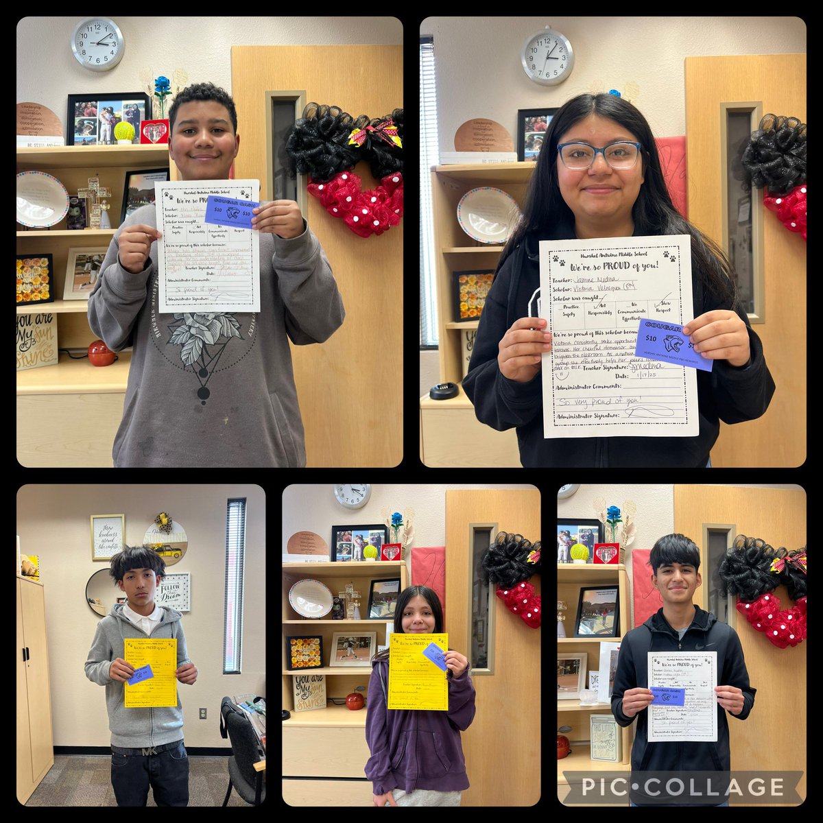 Scholars all smiles with their Positive Referrals and phone calls home!! Keep shining bright and leading the way!! #Resilience #ALLIN #DoingOurPart <a href="/MChavez_AMS/">Monica Chavez</a> <a href="/iGalindo_AMS/">Mr. Galindo</a> <a href="/MGrijalva_AMS/">Ms. Grijalva</a> <a href="/anunez_AMS/">Araceli Nunez</a>