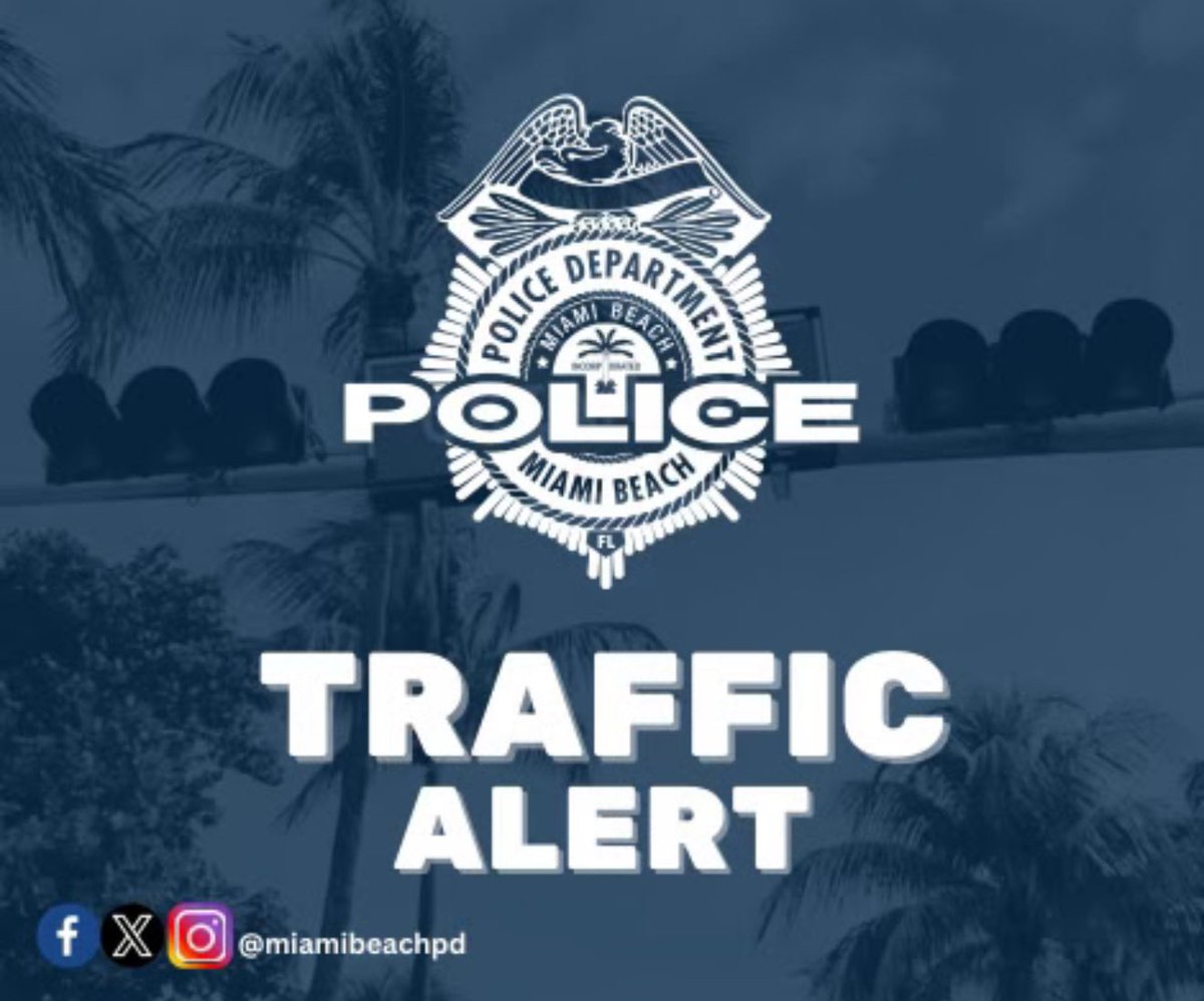 Traffic Alert: Alton Rd to Meridian Ave from W 39 St to W 34 St will be closed to vehicular traffic due to a memorial service. Only residential traffic will be allowed. An update will be provided once roadways have reopened.