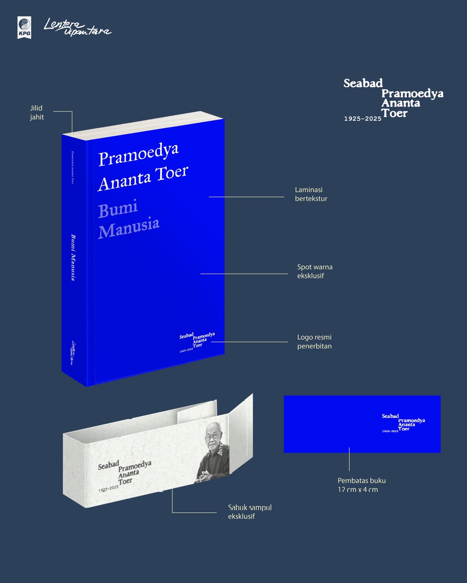 penerbitkpg's tweet image. Segera Terbit! Tetralogi Pulau Buru edisi #SeabadPram dengan warna sampul kesukaan Pramoedya Ananta Toer. 🥰📘📘📘📘