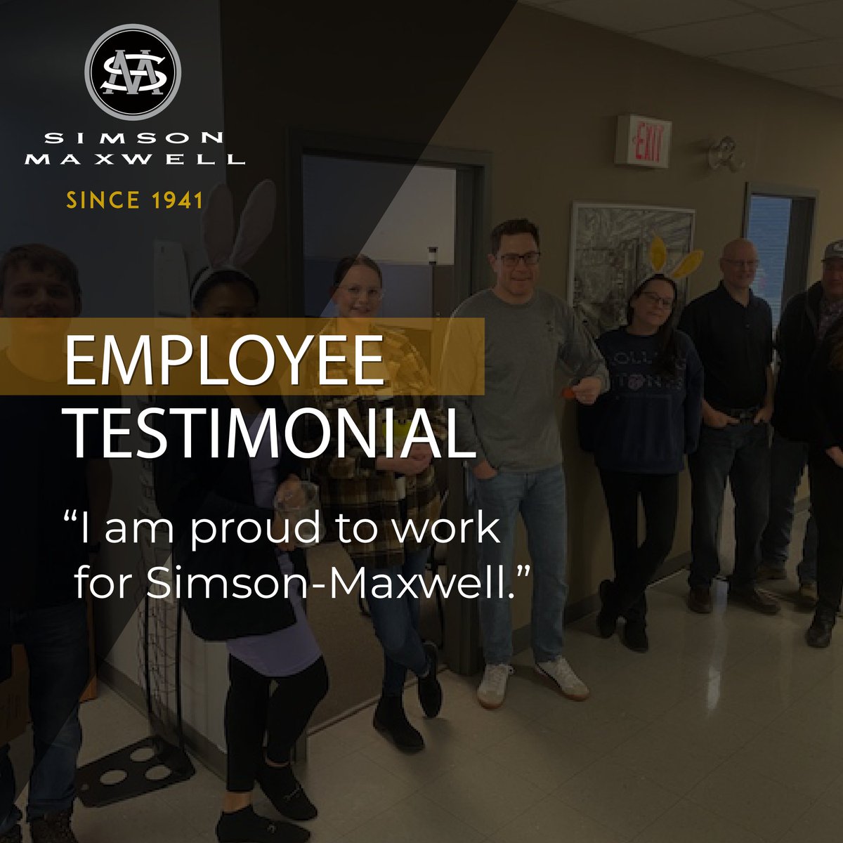 SimsonMaxwell's tweet image. ✨At Simson-Maxwell, collaboration is key! We're thrilled to have new employees already recognizing the strength of our parts team and the seamless connection across our offices. Looking forward to growing together! 🤝

#SimsonMaxwellPower #EmployeeTestimonial #CompanyCulture