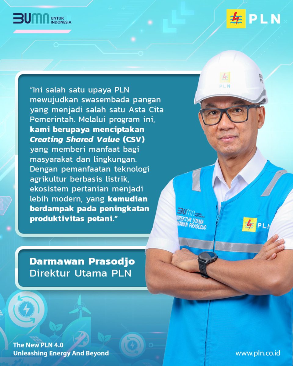 sikingso's tweet photo. Adanya program Electrifying Agriculture ini membantu mewujudkan pertanian yang hemat, efisien, dan berkelanjutan
#PLNuntukIndonesia https://t.co/t3u4D5zi7B