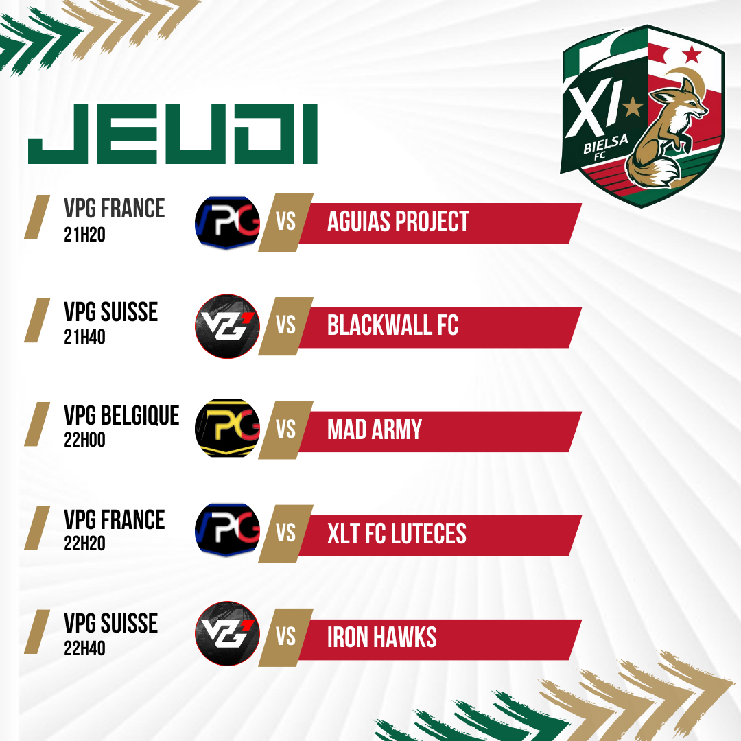 Planning du jour ! ⚽️
#GoBielsa