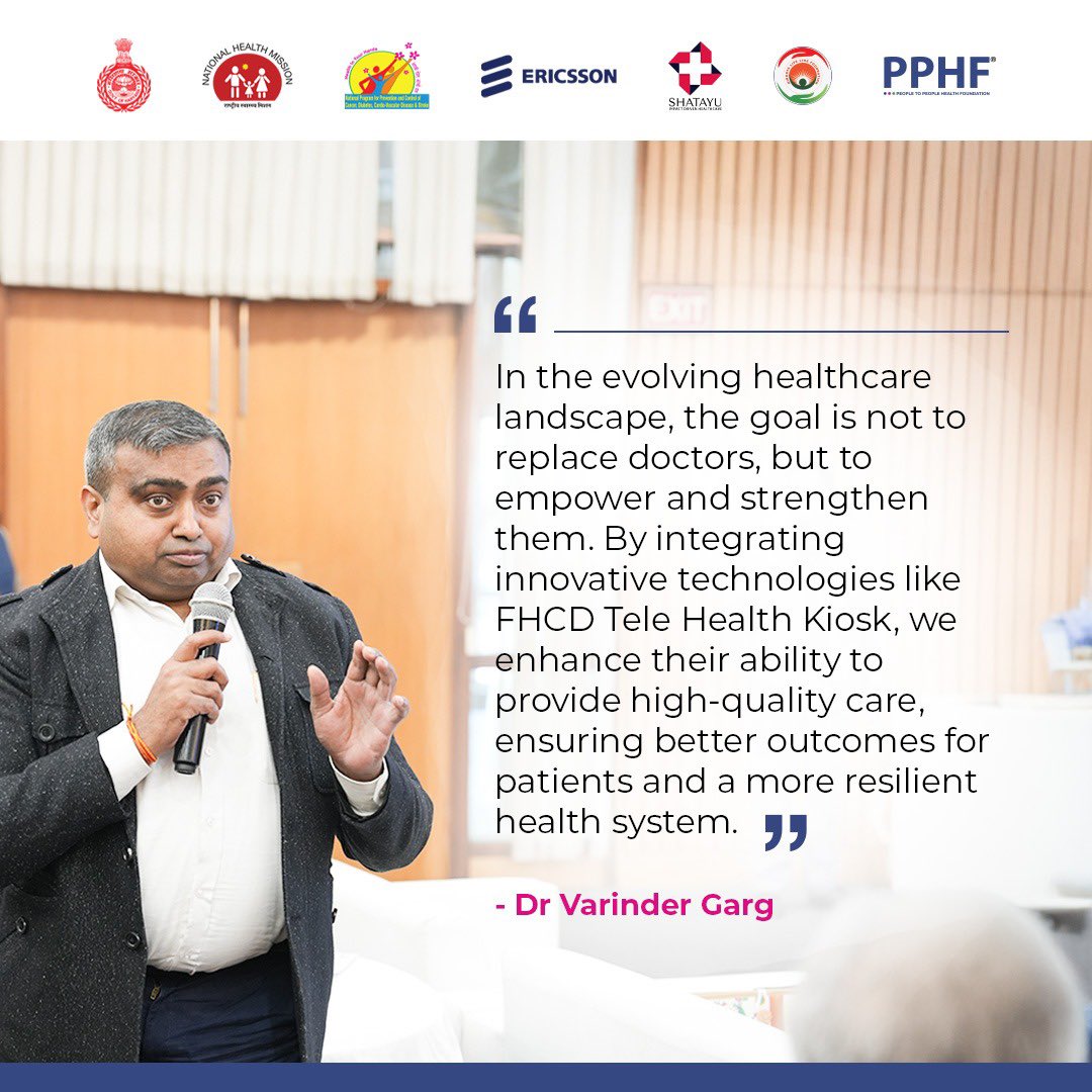 PPHF_Global's tweet photo. At the launch of #ProjectCharaka, Dr. Varinder Garg emphasized the role of technology in strengthening healthcare delivery.
Together with our partners, we are committed to transforming primary healthcare through innovation and collaboration.
#DigitalHealth #TelehealthInnovation https://t.co/nogiUCVxVN