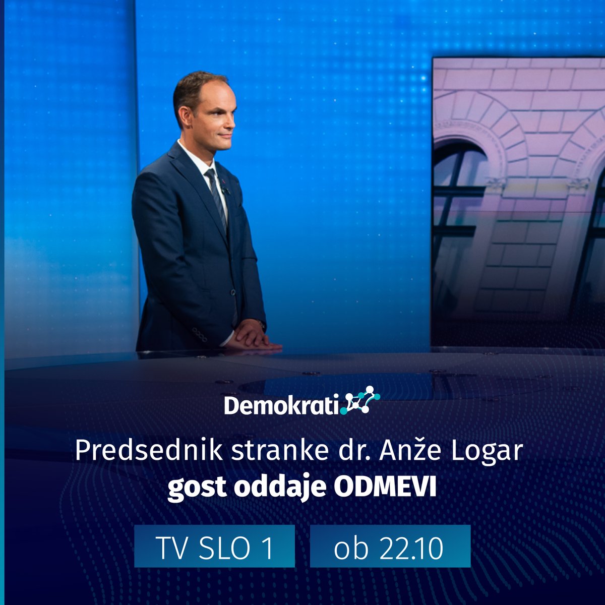 📺 NAPOVEDNIK

Predsednik stranke dr. <a href="/AnzeLog/">Anže Logar</a> bo danes ob 22.10 gost oddaje <a href="/TVOdmevi/">Odmevi</a> na TV SLO 1.

Vabljeni k spremljanju!