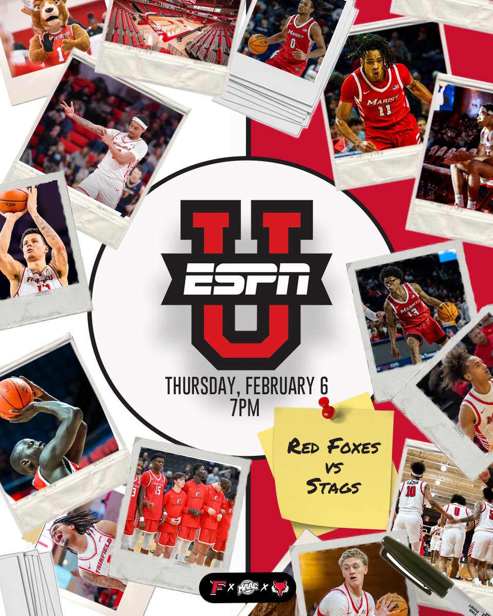 #MAACHoops (@maachoops) on Twitter photo Our next ESPNU matchup 📺
<a href="/MaristMBB/">Marist Men's Basketball</a> travels to Fairfield, CT to take on <a href="/FairfieldMBB/">Fairfield Men’s Basketball</a>
Thursday, February 6th | 7pm | Leo D. Mahoney Arena
#MAACHoops x #maAChoops25 Our next ESPNU matchup 📺
<a href="/MaristMBB/">Marist Men's Basketball</a> travels to Fairfield, CT to take on <a href="/FairfieldMBB/">Fairfield Men’s Basketball</a>
Thursday, February 6th | 7pm | Leo D. Mahoney Arena
#MAACHoops x #maAChoops25