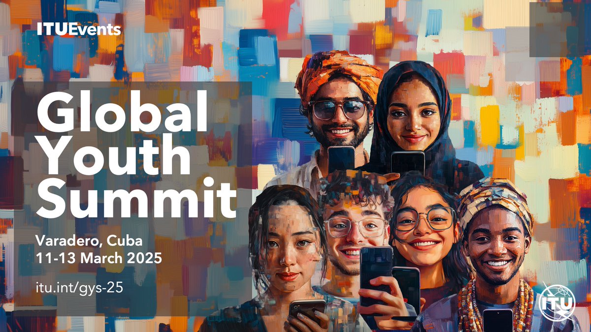 ITU Development (@itudevelopment) on Twitter photo Youth voices matter! Join us at an exciting <a href="/ITU/">Int’l Telecommunication Union</a> Global Youth Summit in Varadero, Cuba, to foster a global, intersectional + intergenerational conversation that engages youth + shapes the digital development agenda we all want.
🗓️11-13 March 2025
Register itu.int/GYS-25 Youth voices matter! Join us at an exciting <a href="/ITU/">Int’l Telecommunication Union</a> Global Youth Summit in Varadero, Cuba, to foster a global, intersectional + intergenerational conversation that engages youth + shapes the digital development agenda we all want.
🗓️11-13 March 2025
Register itu.int/GYS-25