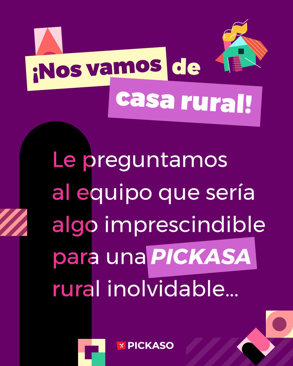 pick_aso's tweet photo. ¡Nos vamos de casa rural! 🥳  

¿Cuáles crees que son nuestros imprescindibles para una #PICKASA rural perfecta? 🏡👀 https://t.co/qup6Nv8dMx