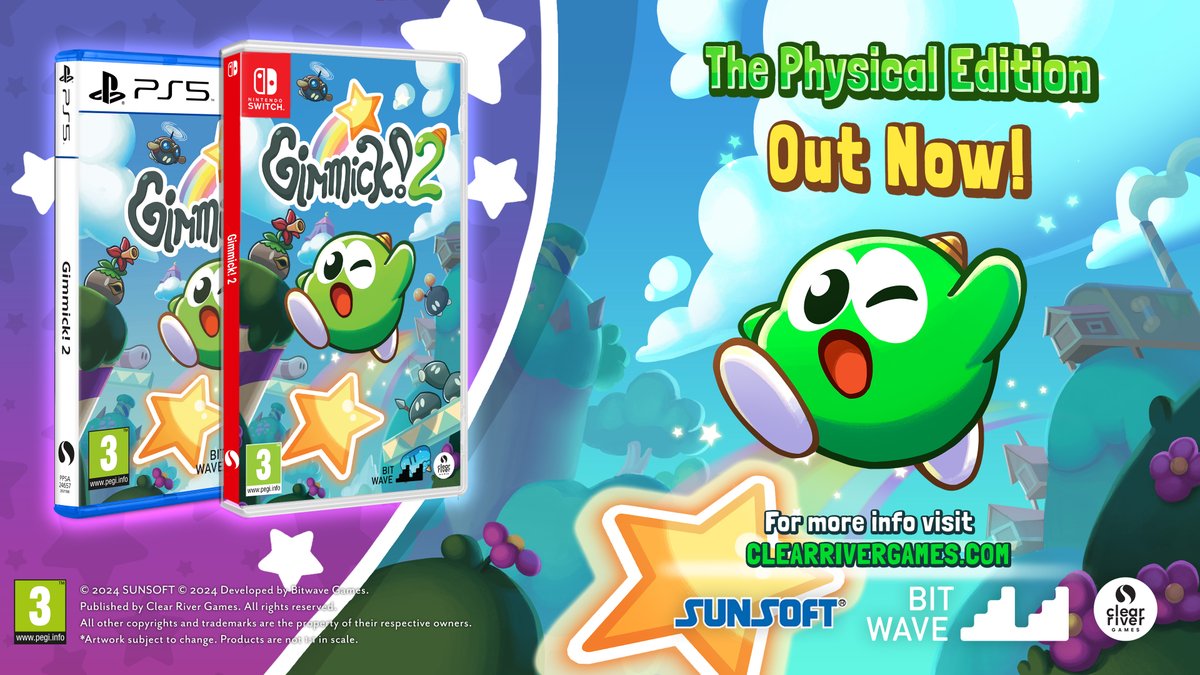 We're not done yet! Gimmick! 2 is also available on Nintendo Switch and PS5 physical, starting TODAY!

Buy now!
PS5: amazon.co.uk/dp/B0DPR4HWTS/
Switch: amazon.co.uk/dp/B0DPR4PNF9/