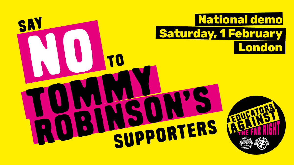 The time is now! Tommy Robinson’s hate march is just days away, and we can’t let him spread his toxic message.

Join the <a href="/AntiRacismDay/">Stand Up To Racism</a> demo on Saturday to stop the far right and stand for unity and respect.

📍 St James's Street, off Piccadilly
⏱️ 11:30am 

#StandUpToRacism