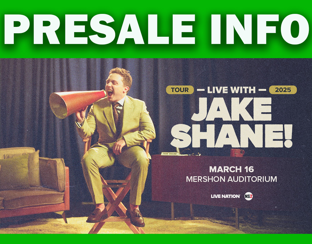 MershonAud's tweet photo. PRESALE INFO
#JakeShane
March 16 at @MershonAud 
Get YOUR tickets NOW until 10PM or while supplies last.
Use code: MERSHON
https://t.co/q7Ry430VUf https://t.co/iSi6zmIeSH