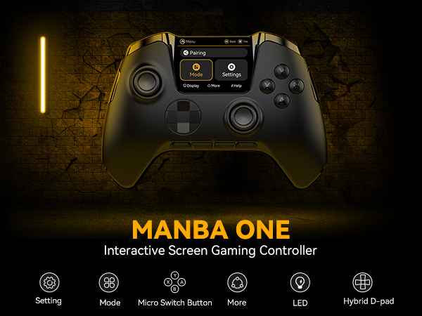 Choushatei4K's tweet photo. Switch使用限定で新しいゲームパッドを購入。
あらゆる情報の考慮の結果、ManbaOne PC コントローラーを選択。
2inchディスプレイ搭載でPC接続なしで各種設定が可能。
気になってたジャイロ性能も良く、スプラ3のプレイが純正プロコンの卒業式となりました。
重いけどカッケェ!
#ManbaOne https://t.co/qsc1lS8IVU