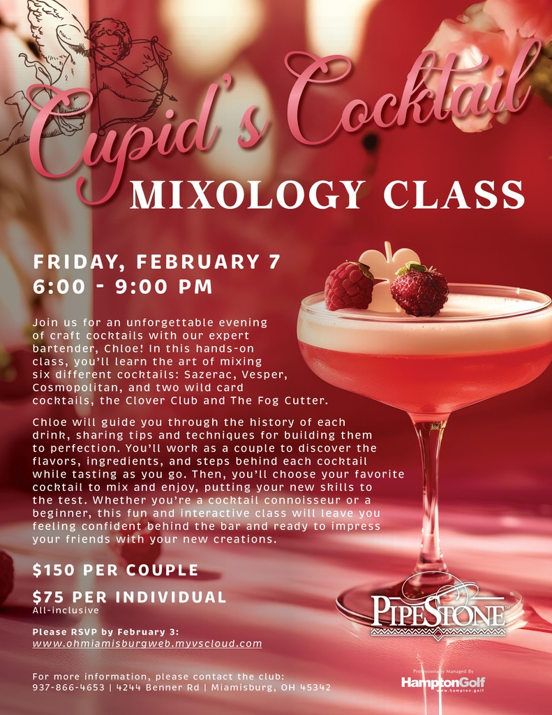 Pipestone Golf Club (@pipestonegolf) on Twitter photo ๐ Join us for an unforgettable evening of craft cocktails with our expert bartender, Chloe!
Friday, February 7 | 6 - 9PM
๐ต๐๐ป๐ป ๐ณ๐ด๐๐ฐ๐ธ๐ป๐: bit.ly/3D9pes9
๐ฅ๐ฆ๐ฉ๐ฃ ๐ฏ๐ ๐๐ฒ๐ฏ๐ฟ๐๐ฎ๐ฟ๐ ๐ฏ: ๐๐๐.๐ผ๐ต๐บ๐ถ๐ฎ๐บ๐ถ๐๐ฏ๐๐ฟ๐ด๐๐ฒ๐ฏ.๐บ๐๐๐๐ฐ๐น๐ผ๐๐ฑ.๐ฐ๐ผ๐บ ๐ Join us for an unforgettable evening of craft cocktails with our expert bartender, Chloe!
Friday, February 7 | 6 - 9PM
๐ต๐๐ป๐ป ๐ณ๐ด๐๐ฐ๐ธ๐ป๐: bit.ly/3D9pes9
๐ฅ๐ฆ๐ฉ๐ฃ ๐ฏ๐ ๐๐ฒ๐ฏ๐ฟ๐๐ฎ๐ฟ๐ ๐ฏ: ๐๐๐.๐ผ๐ต๐บ๐ถ๐ฎ๐บ๐ถ๐๐ฏ๐๐ฟ๐ด๐๐ฒ๐ฏ.๐บ๐๐๐๐ฐ๐น๐ผ๐๐ฑ.๐ฐ๐ผ๐บ