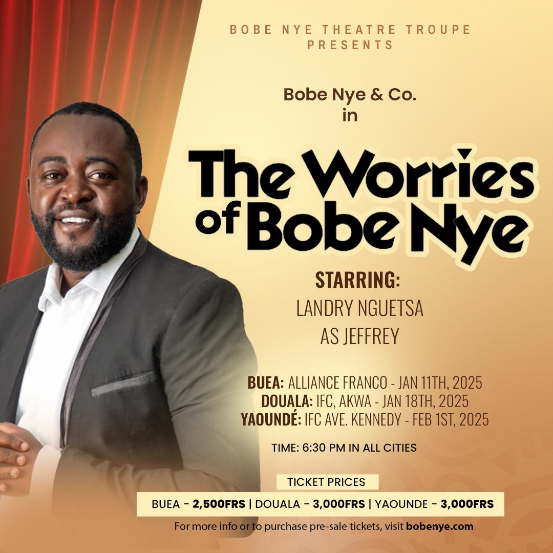 valazat's tweet image. Remember to get your tickets for the show this Saturday at bobenye.com 

Go and experience live theatre comedy. 🎭