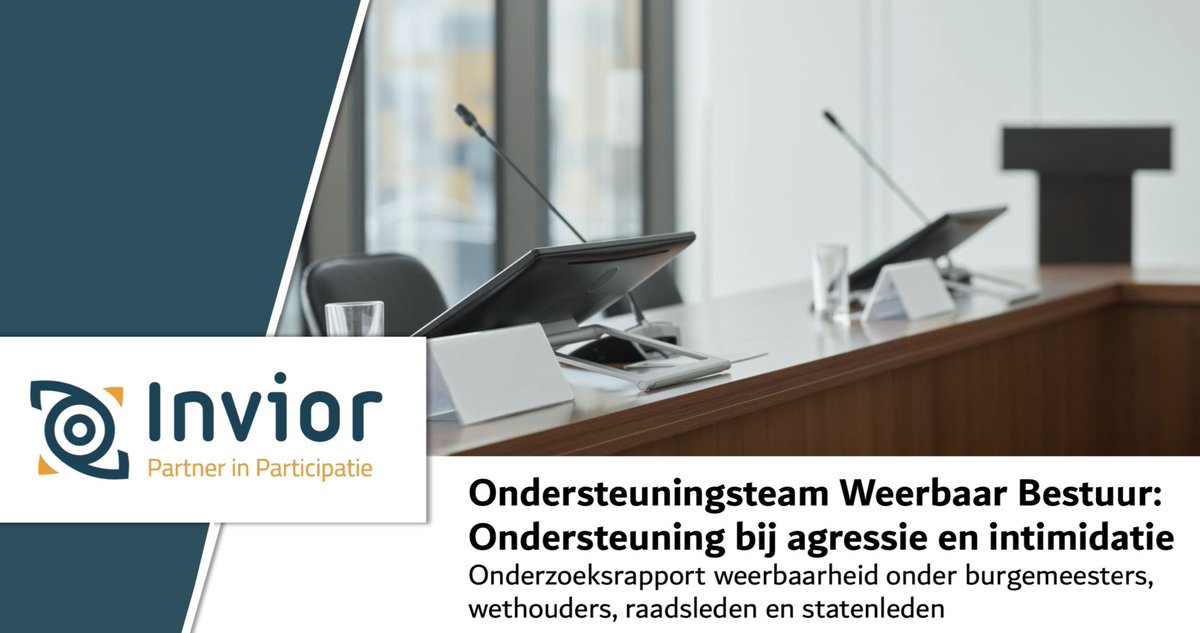Voor het Ondersteuningsteam Weerbaar Bestuur heeft @invior_ een onderzoeksrapport opgeleverd over weerbaarheid onder burgemeesters, wethouders, statenleden en raadsleden. 

Lees hier meer: raadsleden.nl/actueel/nieuws…