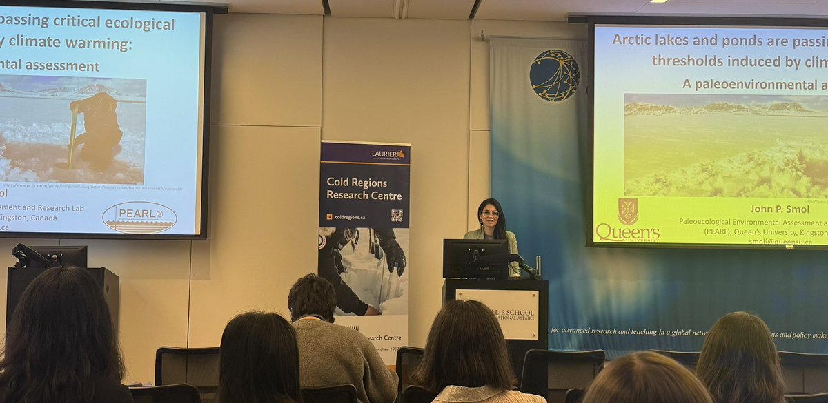 CRRC_WLU's tweet photo. Day 1 of the 37th Annual CRRC Student Conference is officially underway! Kicking things off with opening remarks from Director Dr. Homa Kheyrollah Pour. 

With over 100 registrants, we’re excited for the jam-packed agenda over the next two days. Let's talk cold regions! ❄️ 🧊 💧 #CRRC2025
