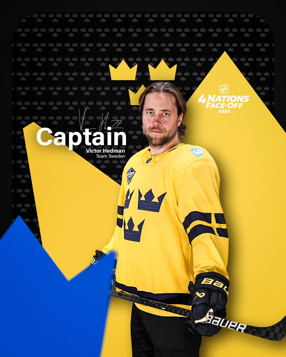 TBLightning's tweet photo. Team Captain of his country 🇸🇪

Our very own Victor Hedman is taking his Bolts "C" to the 2025 NHL 4 Nations Face-Off! https://t.co/m001Ouq3ju