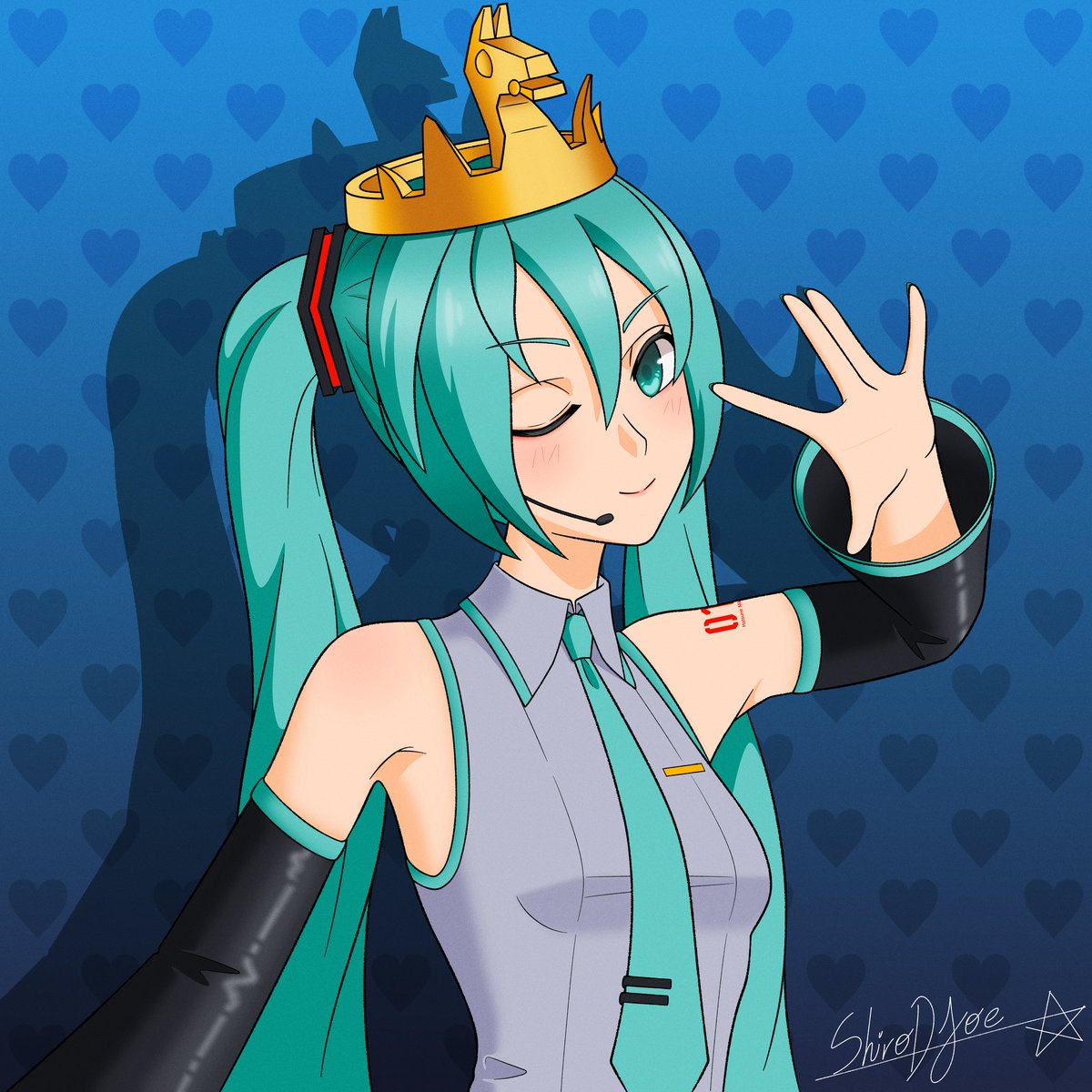 Dibujo que hice de Miku por su colaboración con Fortnite #HatsuneMiku #Fortnite #初音ミク