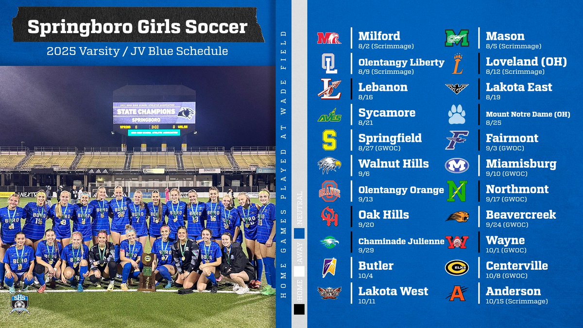 2025 Schedule drop! The Lady Panthers will face 9 District Champions from 2024. Time to get to work! <a href="/boro_panthers/">Springboro Panthers</a>