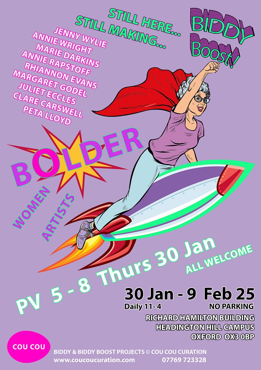 Party Time !

BOLDER PV TONIGHT  5-8

Hope to see you there !

Oxford Brookes
Richard Hamilton Building
Headington Hill Campus
OX3 0BP
Annie Rapstoff, Margaret Godel, Jenny Wylie, Juliet Eccles, Marie Darkins, Annie Wright, Rhiannon Evans, Clare Carswell, Peta Lloyd