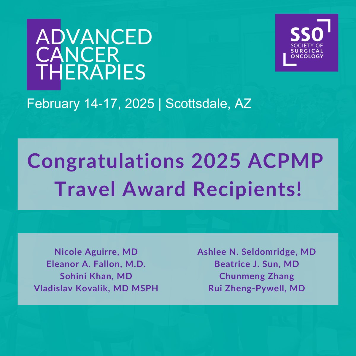 Society of Surgical Oncology (@socsurgonc) on Twitter photo The SSO, in collaboration with <a href="/acpmpresearch/">Appendix Cancer PMP Research Foundation</a>, is proud to announce the recipients of the ACPMP Abstract Awards for ACT 2025! To learn more about their abstracts presentations, please visit: ow.ly/M9r650UQi8n The SSO, in collaboration with <a href="/acpmpresearch/">Appendix Cancer PMP Research Foundation</a>, is proud to announce the recipients of the ACPMP Abstract Awards for ACT 2025! To learn more about their abstracts presentations, please visit: ow.ly/M9r650UQi8n