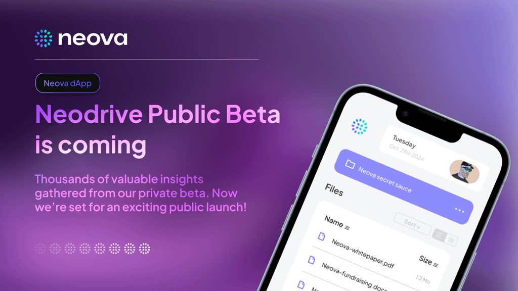 NEODRIVE PRIVATE BETA SUCCESSFULLY CONCLUDED 🙌

Thank you to the hundreds of beta testers who shaped the future of Neodrive.

The private beta is officially closed, and the countdown to the public beta has begun. 

Big things are coming very soon ⏳