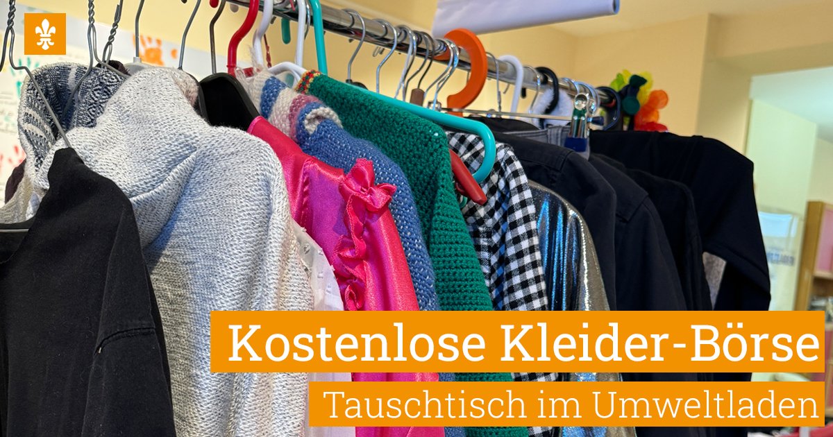 👗 Noch bis zum 28. Februar könnt ihr im Umweltladen kostenlos Kleidung und Kostüme tauschen. Ihr findet dort Pullover, Hosen, Verkleidungen und Kleidungsstücke für Kinder und Erwachsene. ➡️ wiesbaden.de/pm_2025_058