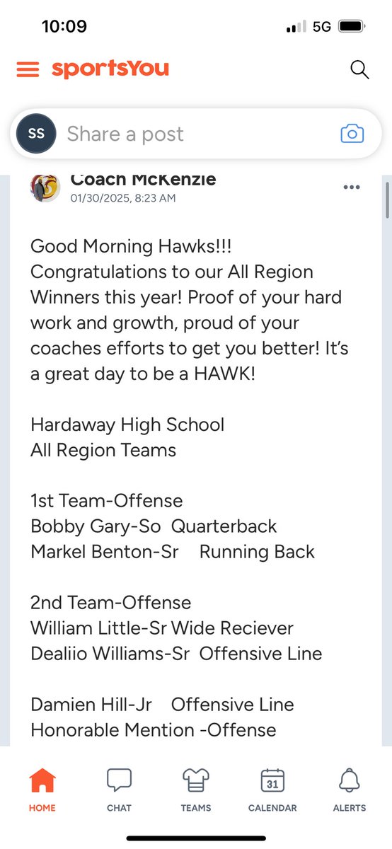 simpkins_skyler's tweet photo. Congratulations to all my teammates on receiving All Region Honors! I’m very thankful for the 1st Team Special Teams LS. Go Hawks! @andywolfrum @RecruitGeorgia @BigFaceSportss @coachsullyms https://t.co/BgWgCT1vsT