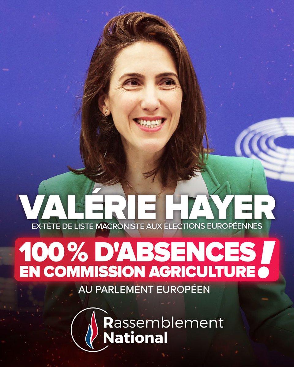 GillesPennelle's tweet image. La candidate macroniste @ValerieHayer nous donnait en permanence des leçons de compétence et d'assiduité durant la campagne : depuis le 9 juin, elle n'est pas venue UNE SEULE FOIS en commission agriculture.

Y compris ce matin, alors qu'il était question du Mercosur.

Une honte !