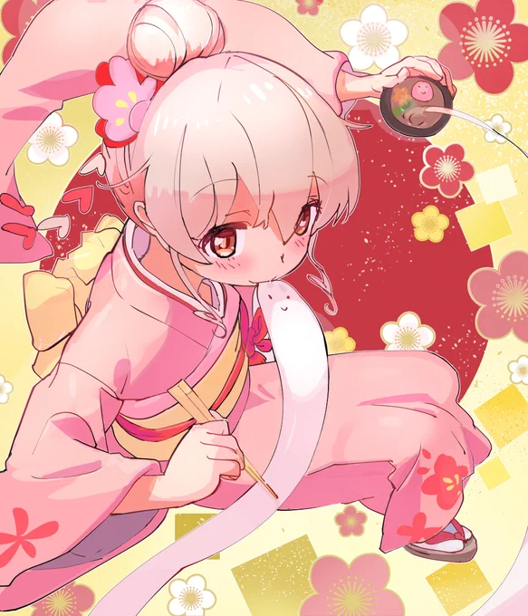 今頃になって年賀絵を投稿する!まだ一月中だからセーフ!#おにまいお絵描き 
