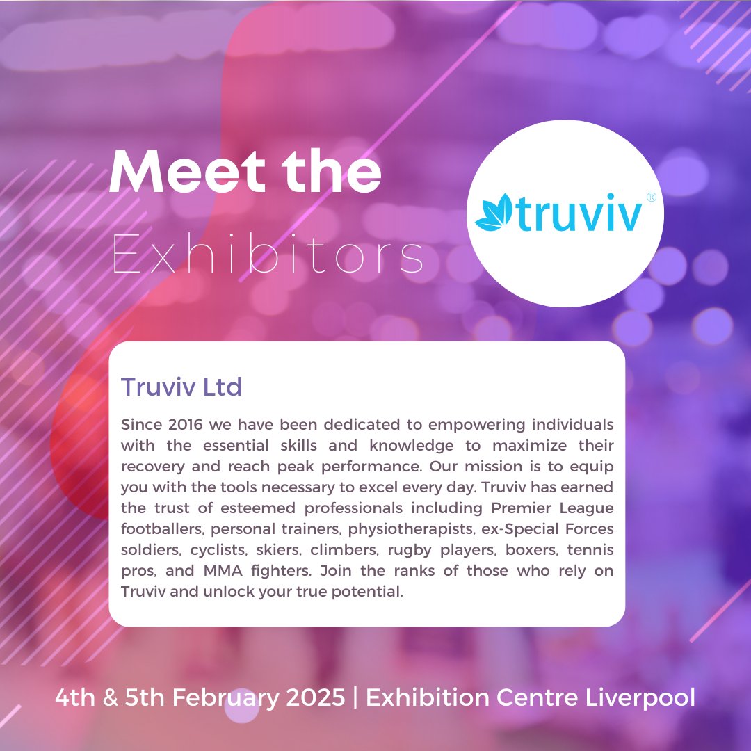 Since 2016, Truviv has been dedicated to empowering individuals with the skills and tools to maximize recovery and achieve peak performance. 

Visit their stand to discover how their innovative solutions can elevate your game!

footandankleshow.com