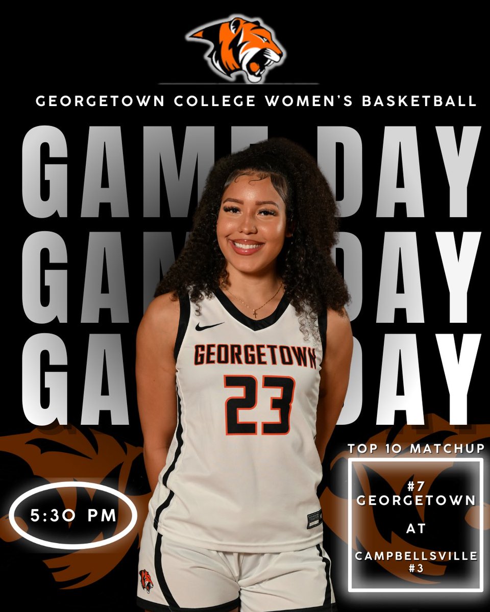 GAME DAY!! Top 10 showdown today! 
🐅🧡🏀

🆚   Campbellsville University  
⏰   5:30 PM EST 
📍   Powell Athletic Center 
📺   m.youtube.com/@Campbellsvill…