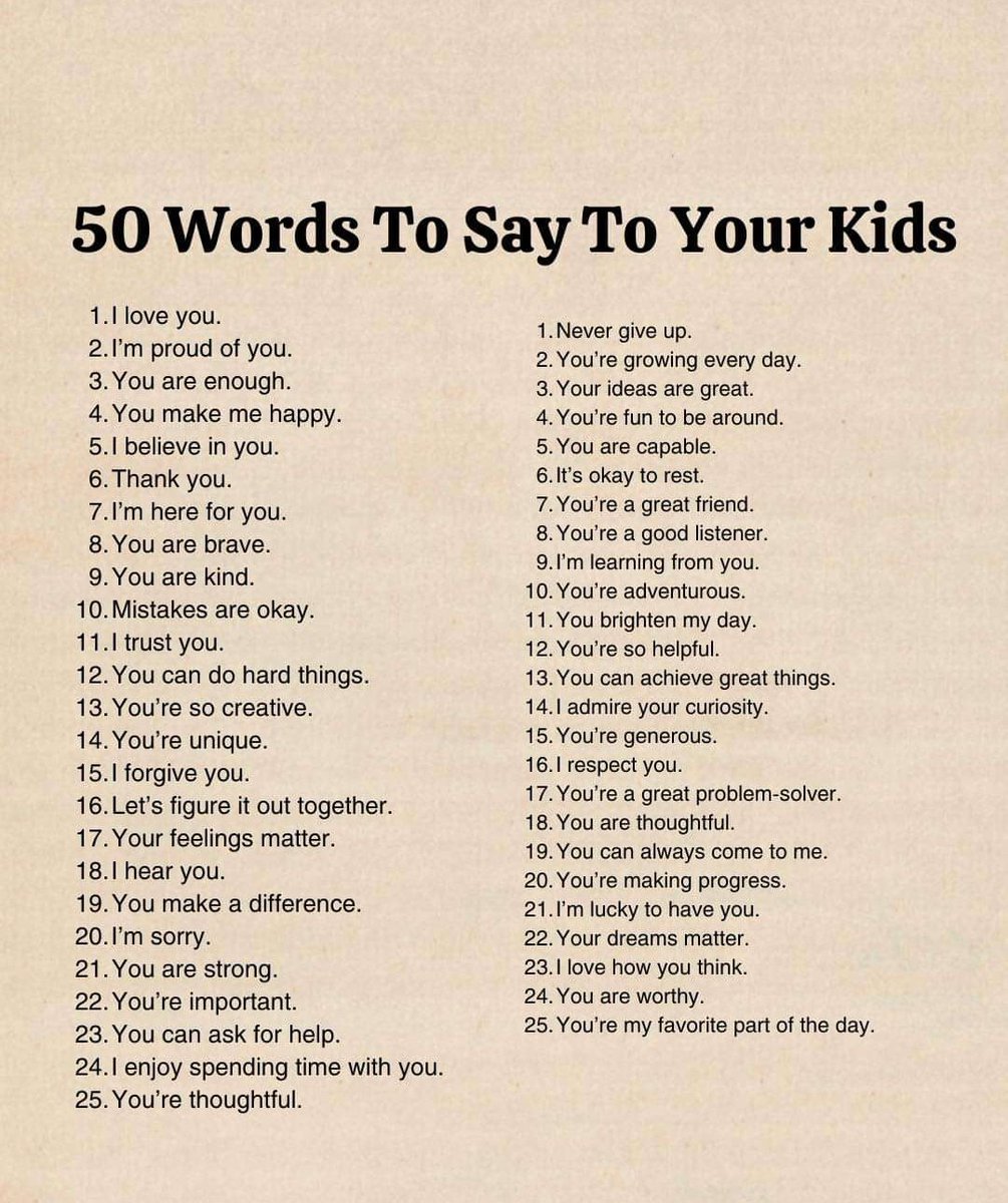 Liminal1988's tweet photo. 50 words to say to your kids https://t.co/zxgGpVF3rB