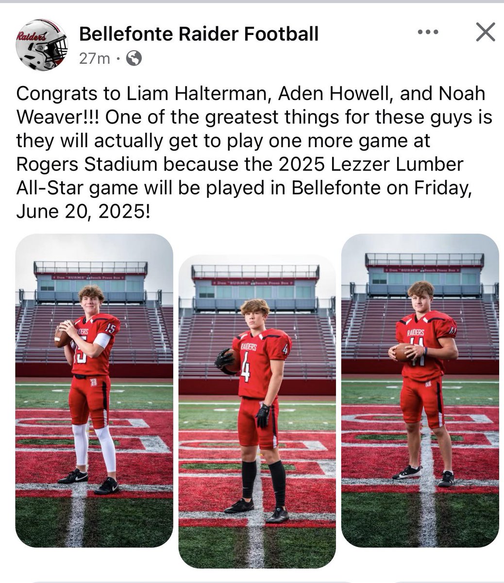 EST4LIFE19XX (@r07563) on Twitter photo Congratulations, <a href="/adenh34/">Aden Howell</a> <a href="/HaltermanLiam/">Liam Halterman</a> Noah Weaver will represent <a href="/RaidersFB16823/">RaiderFB</a> <a href="/LezzerLumber/">Lezzer Lumber</a> All Star Game this year! Congratulations, <a href="/adenh34/">Aden Howell</a> <a href="/HaltermanLiam/">Liam Halterman</a> Noah Weaver will represent <a href="/RaidersFB16823/">RaiderFB</a> <a href="/LezzerLumber/">Lezzer Lumber</a> All Star Game this year!