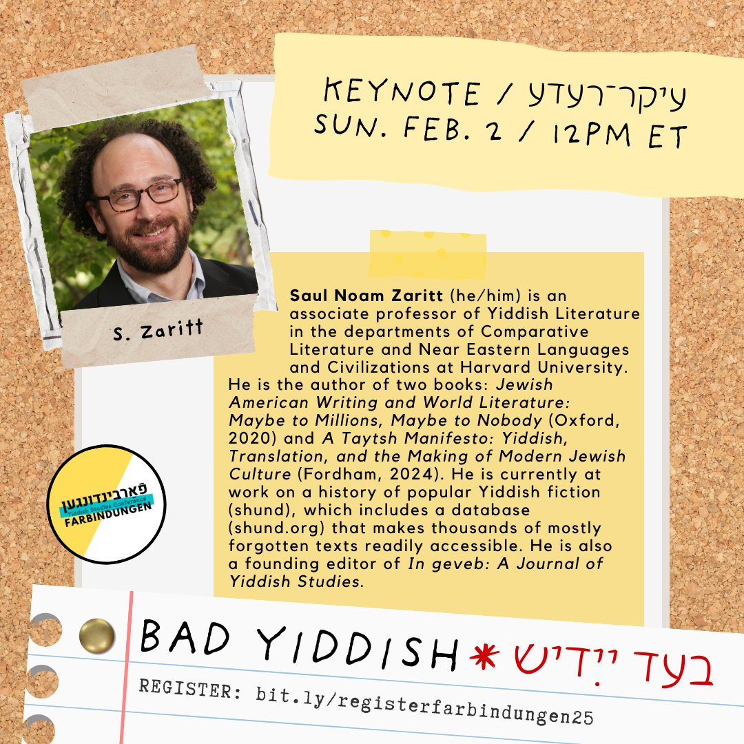 Farbindungen Yiddish Studies Conference tweet media