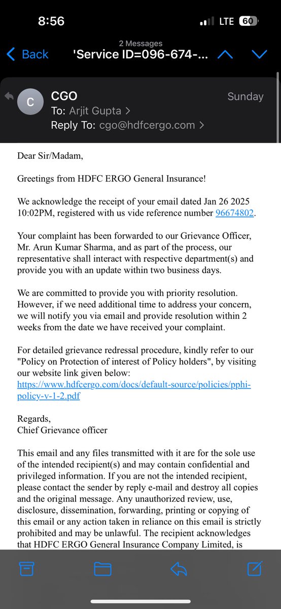ar_jit_9's tweet photo. @HDFCERGOGIC made false promises and has completely ignored my complaint! Despite multiple follow-ups, my policy was wrongfully terminated under the #IndiaGetsMoving program, and no action has been taken. @IRDAIndia, please intervene! This is a SCAM! https://t.co/lmzwfb2dla