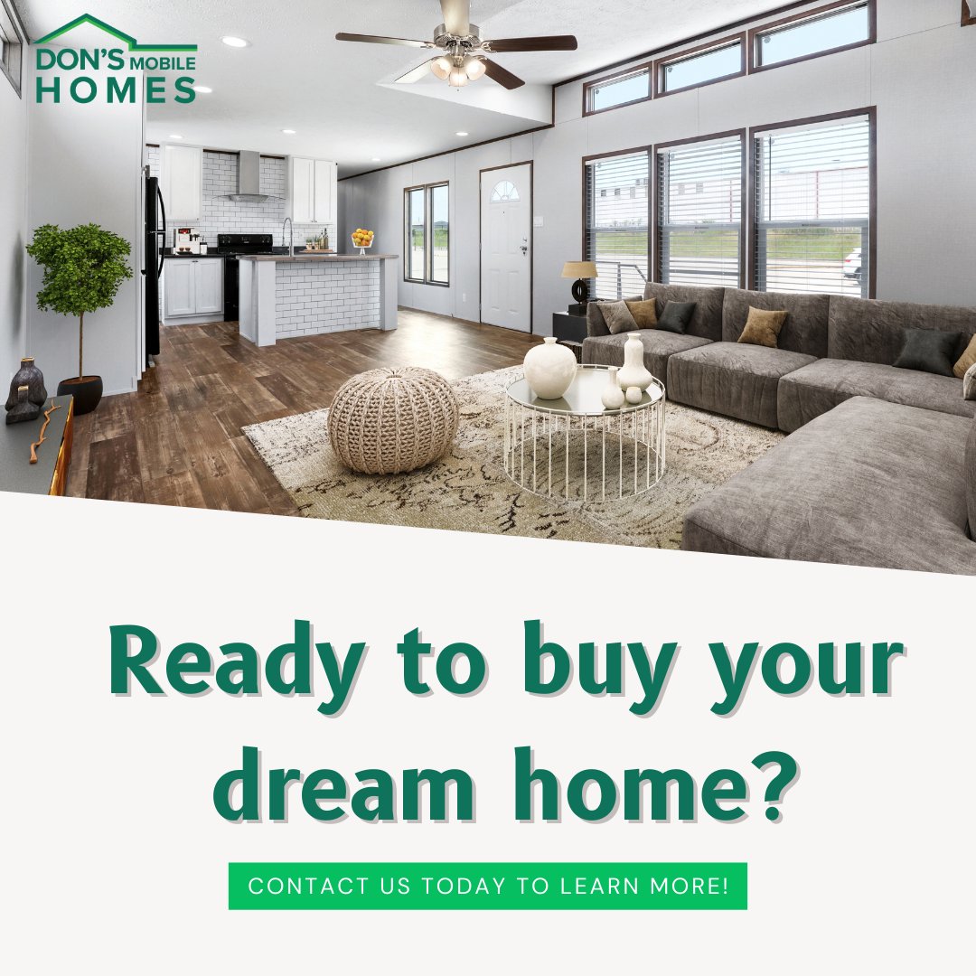 DonsMobileHomes's tweet photo. Think your dream home is out of reach? Think again! Don’s Mobile Homes offers a wide selection of beautiful manufactured homes. Come check out the AnnMarie today!

#mobilehome #readytobuy https://t.co/2pSFQkUlPj