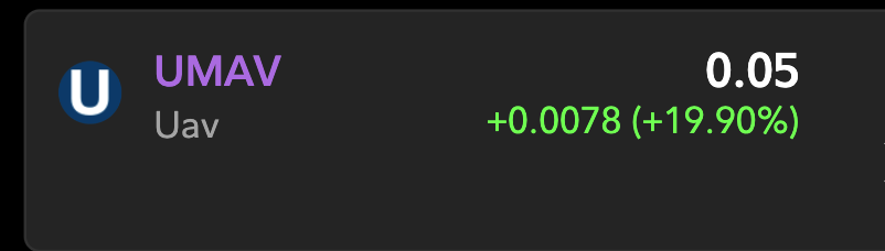 davidksale's tweet photo. $UMAV seeing green today. Great time to buy some more, up up and away https://t.co/8aXA40U1be