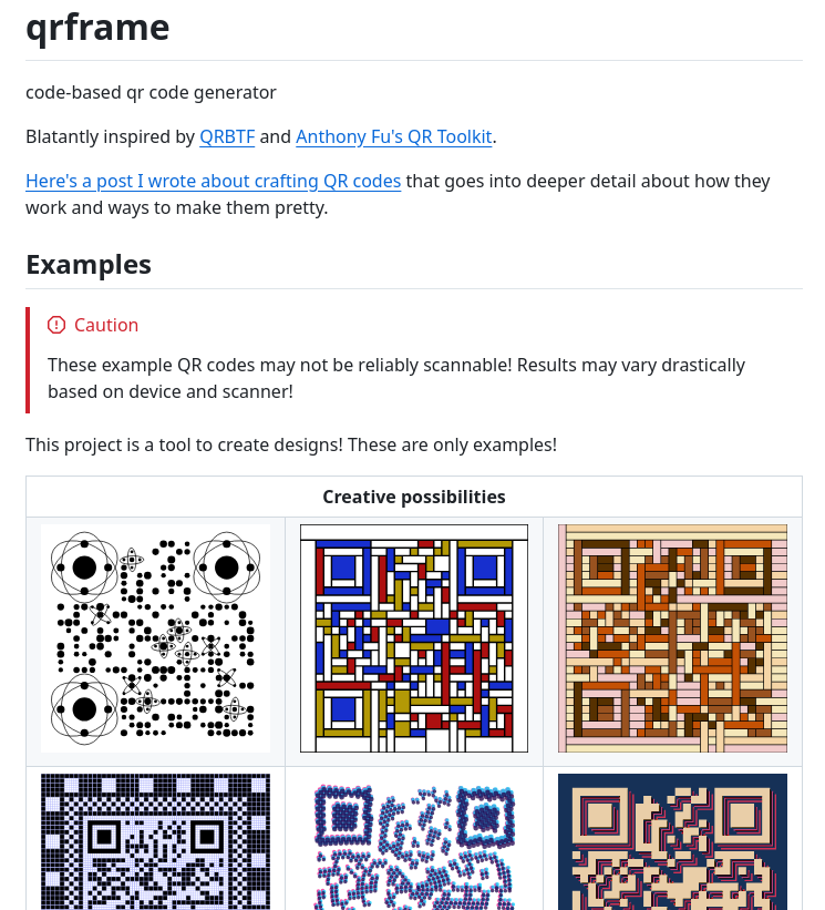 tom_doerr's tweet image. Code-based QR code generator