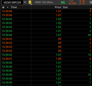 $IWM P229 from 0.4... sold last above 1... congrats traders