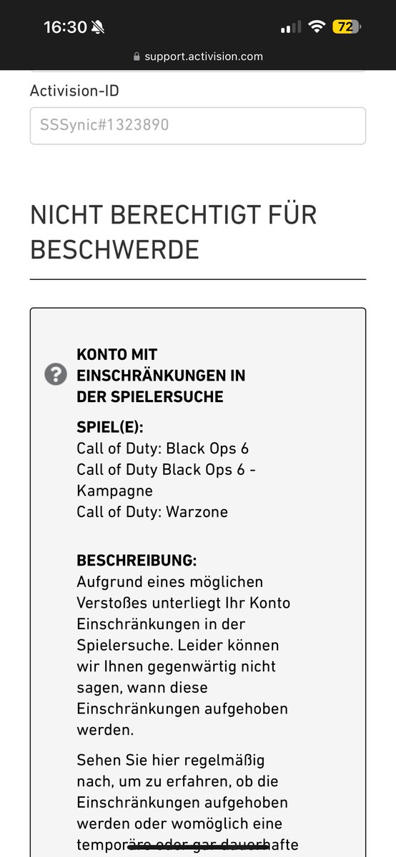 SSynic (@ssyniccod) on Twitter photo Yo wie sieht’s aus, werde ich nochmal aus dem Schatten gelassen oder ist es die Firma?
Pls unban, want to play S2 <a href="/ATVIAssist/">Activision Support</a> <a href="/ATVI_AB/">Activision Blizzard</a> <a href="/CallofDuty/">Call of Duty</a> <a href="/Activision/">Activision</a> Yo wie sieht’s aus, werde ich nochmal aus dem Schatten gelassen oder ist es die Firma?
Pls unban, want to play S2 <a href="/ATVIAssist/">Activision Support</a> <a href="/ATVI_AB/">Activision Blizzard</a> <a href="/CallofDuty/">Call of Duty</a> <a href="/Activision/">Activision</a>