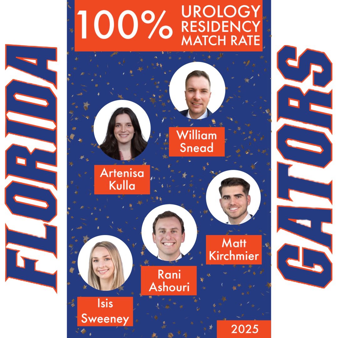 Brett Friedman, MD MPH (@brettjfriedman) on Twitter photo Congrats to the <a href="/UF_Urology/">UF Urology</a> <a href="/UFMedicine/">UF Medicine</a> Urology Residency Applicants all matching this year! 🥳
<a href="/ArtenisaKulla/">Artenisa Kulla</a> <a href="/Matt_Kirchmier/">Matthew Kirchmier</a> <a href="/_isissweeney/">Isis Sweeney</a> <a href="/rani_asho/">Rani Ashouri</a> Congrats to the <a href="/UF_Urology/">UF Urology</a> <a href="/UFMedicine/">UF Medicine</a> Urology Residency Applicants all matching this year! 🥳
<a href="/ArtenisaKulla/">Artenisa Kulla</a> <a href="/Matt_Kirchmier/">Matthew Kirchmier</a> <a href="/_isissweeney/">Isis Sweeney</a> <a href="/rani_asho/">Rani Ashouri</a>