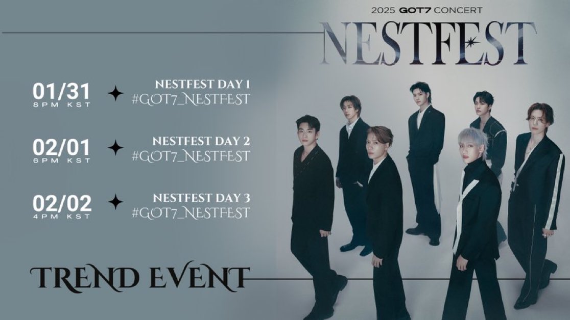 IndiaGot7's tweet photo. TREND ANNOUNCEMENT

3 years ago we got a fancon, now we’re going to get a full concert ✨ Please take note of the following tags for #GOT7_NESTFEST and celebrate with us by mass trending at the specified times 💚

@GOT7Official #GOT7 #GOT7_WINTER_HEPTAGON #GOT7_PYTHON https://t.co/CEizOnv2Yn