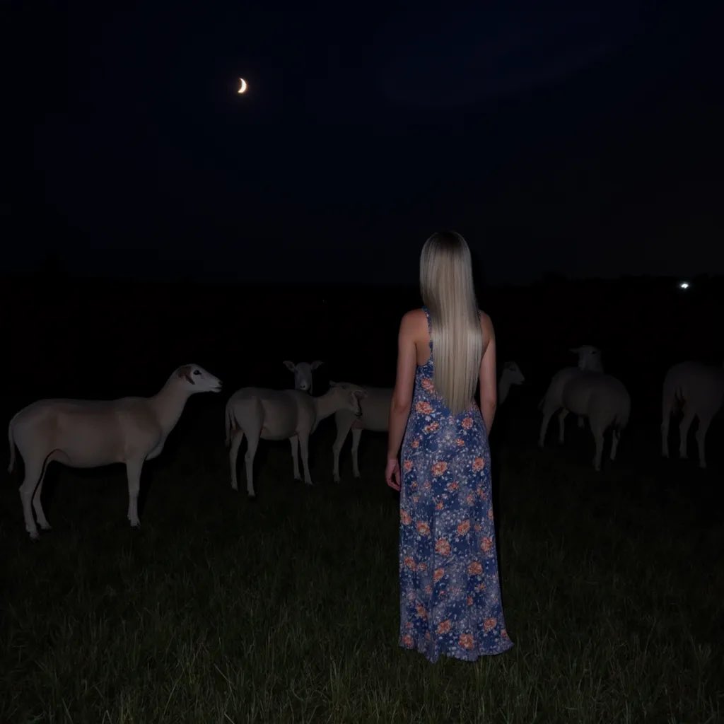 Insomnia struck last night so I made my AI model count sheep till I got tired 😂. So creepy right?

#AIart #insomnia #countingsheep