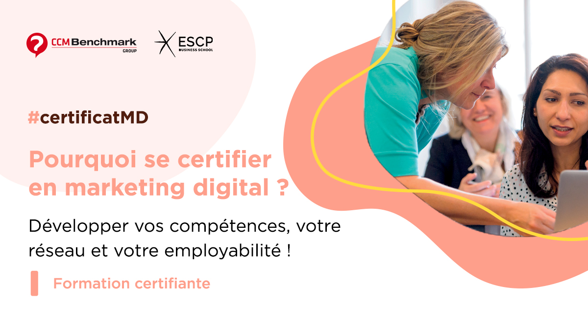CCM Benchmark Institut (@ccmbenchmark) on Twitter photo 🚀Vous êtes #marketeurs et vous souhaitez donner un coup d'accélérateur à votre #carrière ? Mettre à jour vos compétences en #IA et l'intégrer à votre stratégie #marketing ?
✨La #formation #certifiante <a href="/ESCP_bs/">ESCP Business School</a> "Marketing digital à l'heure de l'IA" est fait pour vous ! ✨ 🚀Vous êtes #marketeurs et vous souhaitez donner un coup d'accélérateur à votre #carrière ? Mettre à jour vos compétences en #IA et l'intégrer à votre stratégie #marketing ?
✨La #formation #certifiante <a href="/ESCP_bs/">ESCP Business School</a> "Marketing digital à l'heure de l'IA" est fait pour vous ! ✨