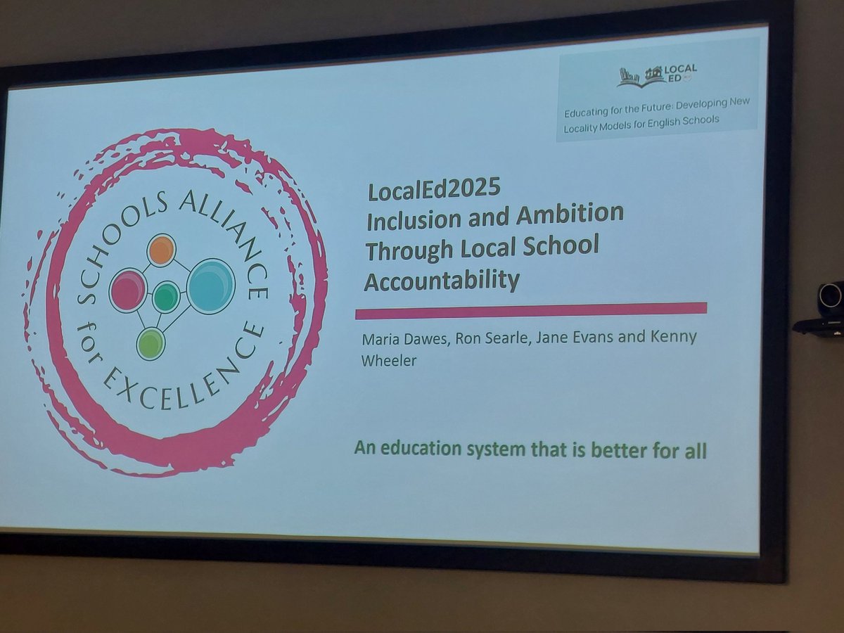 Great being able to share and celebrate the great work undertaken by Schools Alliance for Excellence at #LocalEd25