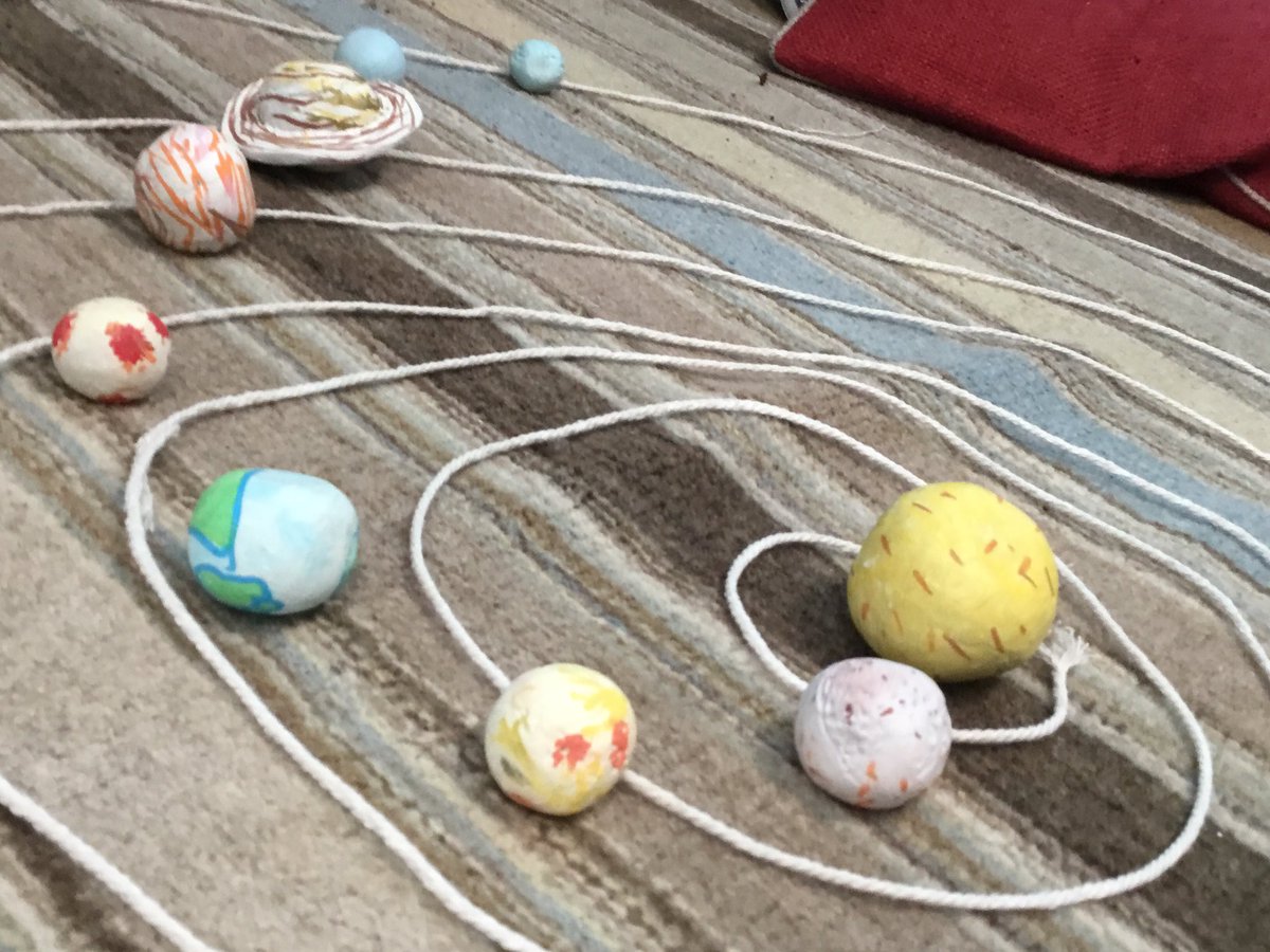 How do the planets orbit the sun? Fantastic representation from a group in Cedar class - they even made their own planets!