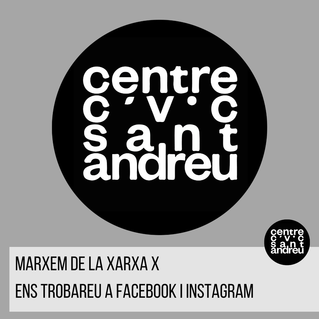 Aquest canal de comunicació ciutadana està inactiu.

D’ara endavant, ens podràs trobar a:

Instagram: instagram.com/ccsantandreu/

Facebook: facebook.com/CentreCivicSan…

També et pots subscriure al butlletí: comunica.barcelona.cat/form/santandreu