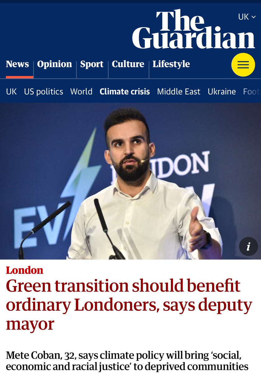 metecoban92's tweet image. Climate justice is social justice.
London’s green transition must lower bills, clean our air, and reimagine our neighbourhoods.
My first six months as Deputy Mayor have been about making it work for every Londoner. Read my @Guardian interview. theguardian.com/uk-news/2025/j…